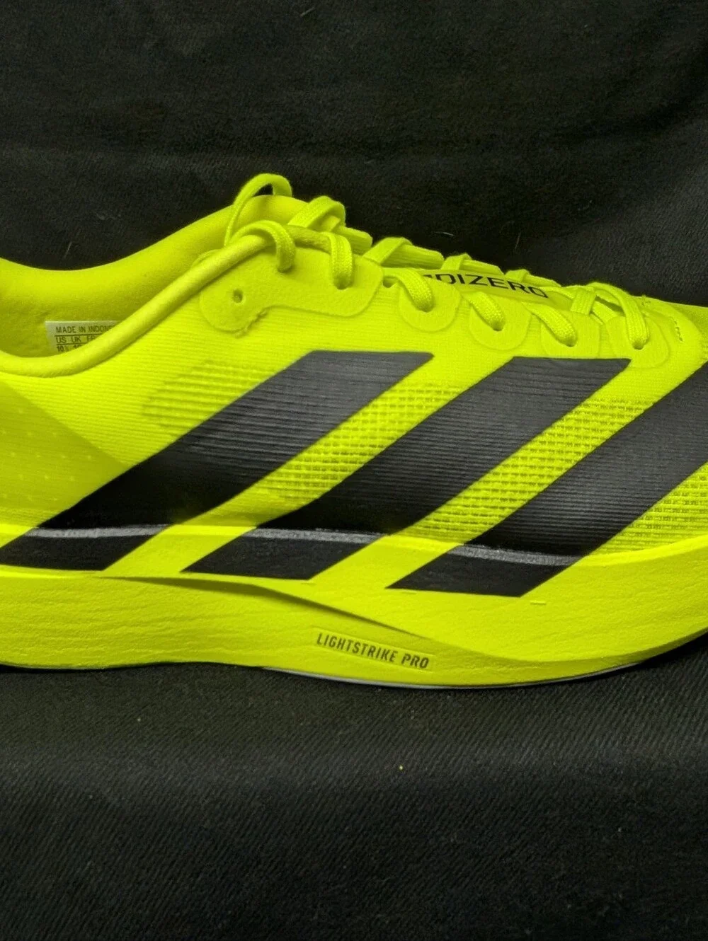Adidas Adizero EVO SL Woven Shoes, Size 10.5, solar Yellow